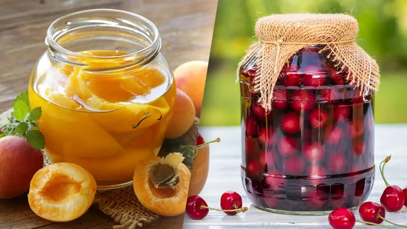 Compot de piersici + compot de vișine – Gust autentic și arome de sezon